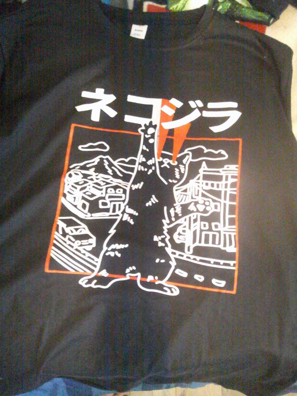 Mens 2XL Cat Zilla Oriental Sleeveless T Shirt-Good Condition